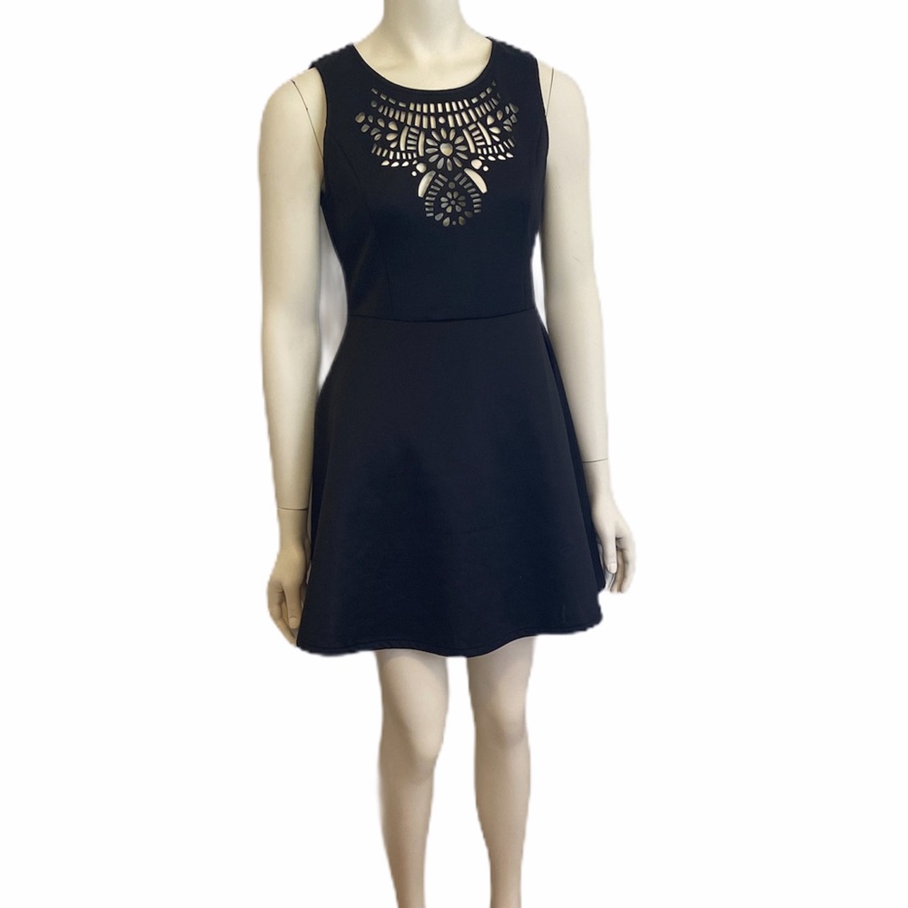IRIS LOS ANGELES Black Sleeveless Skater Dress L